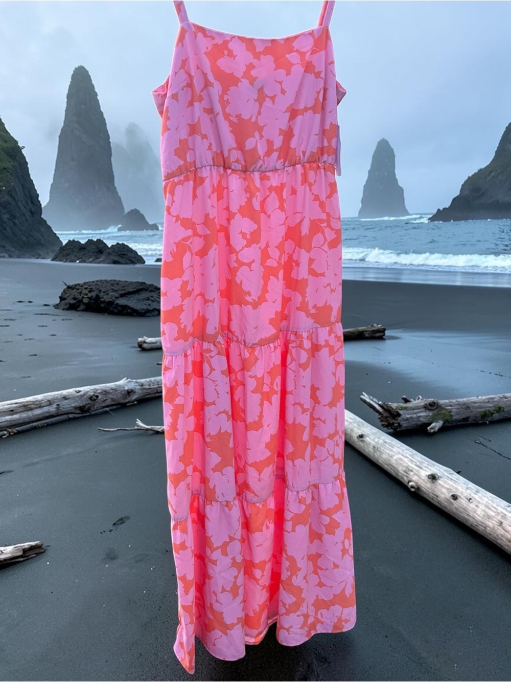 Women's Pink & Coral Floral Maxi Dress